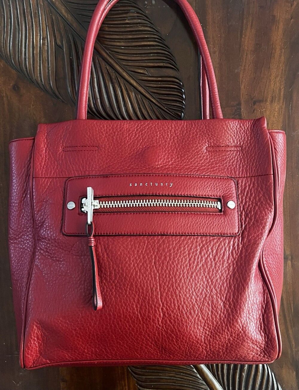 Sanctuary Hero Tote Red Pebbled Leather Satchel Shoulder Bag Nordstrom